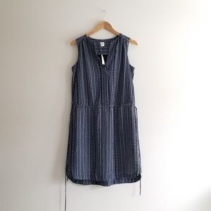 Gap Indigo Patterned Drawstring Sleeveless Dress